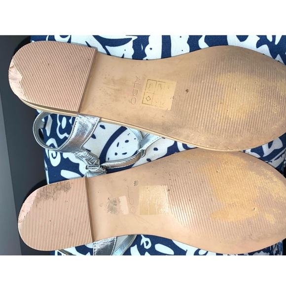 ALDO Sandals 7.5 Silver Sandals Silver Shoes - Picture 12 of 13